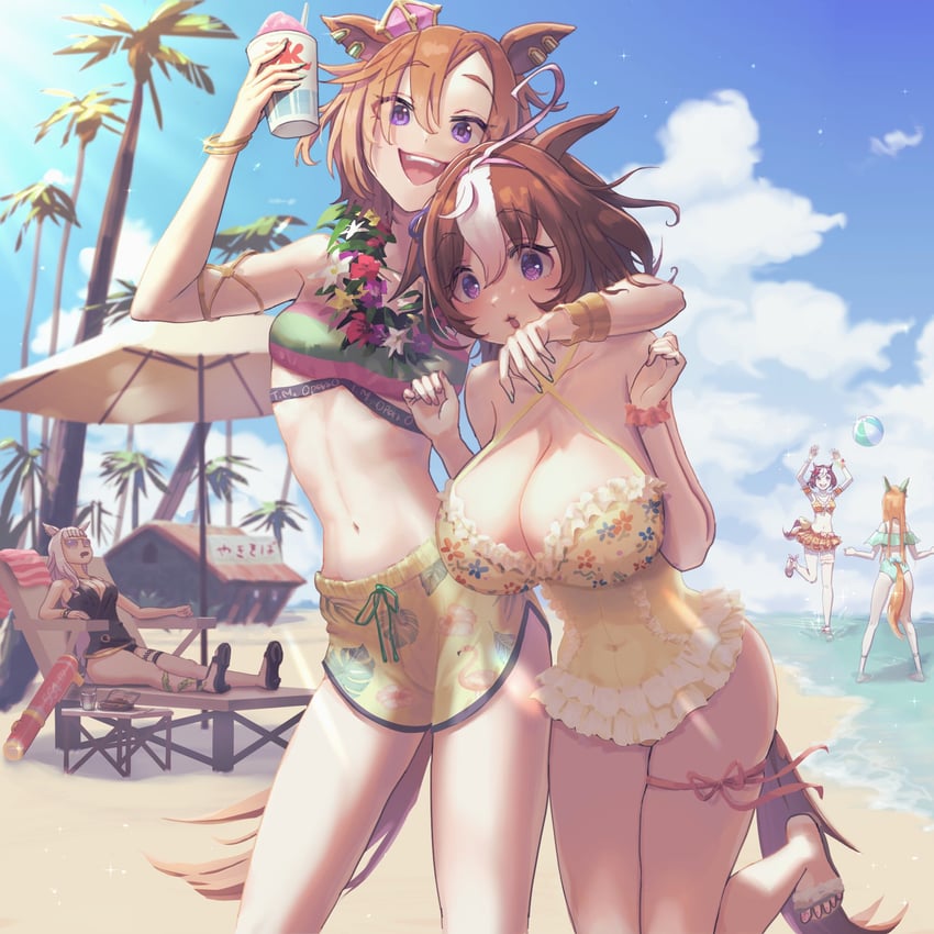 silence suzuka, t.m. opera o, meisho doto, gold ship, and special week (umamusume) drawn by hawawa_(hawawauma)