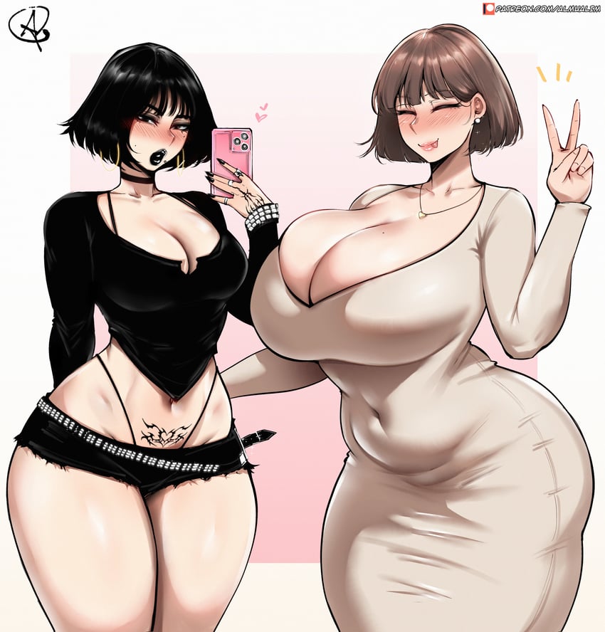 yuna and kim sohee (original) drawn by almualim