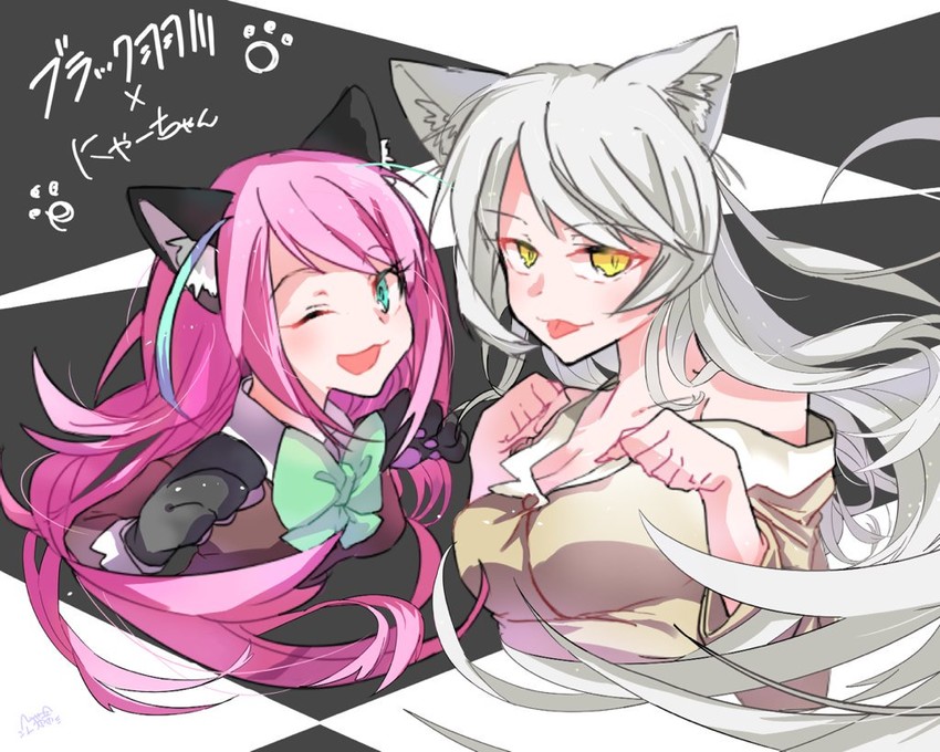 hanekawa tsubasa, black hanekawa, and hashimoto nyaa (monogatari and 3 more) drawn by eneon