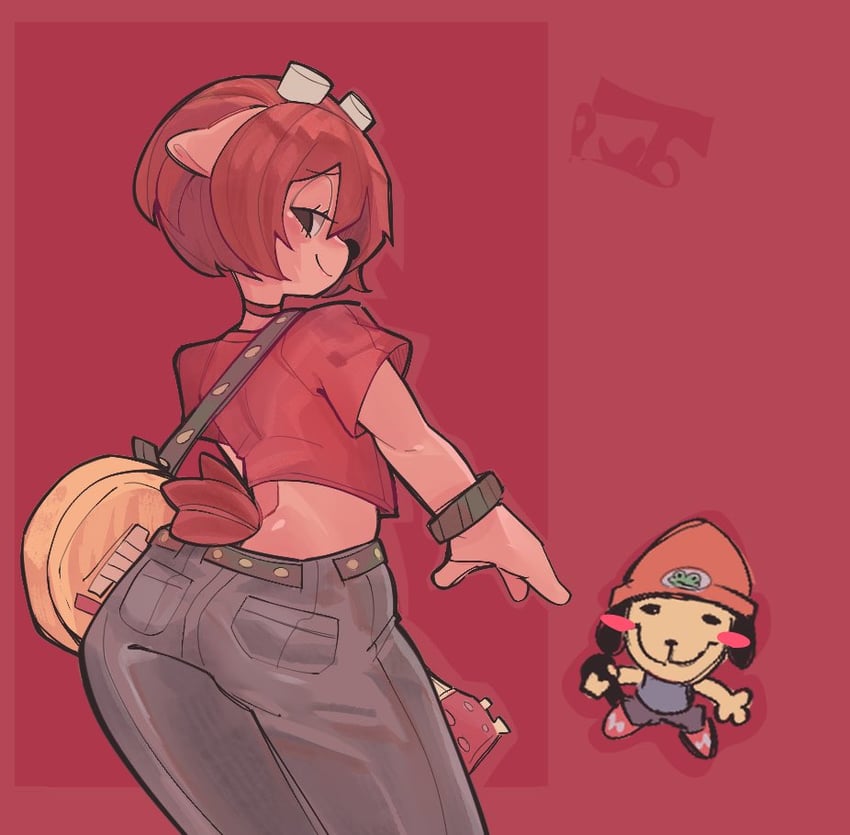 parappa and lammy (parappa the rapper and 1 more) drawn by poopiepluto