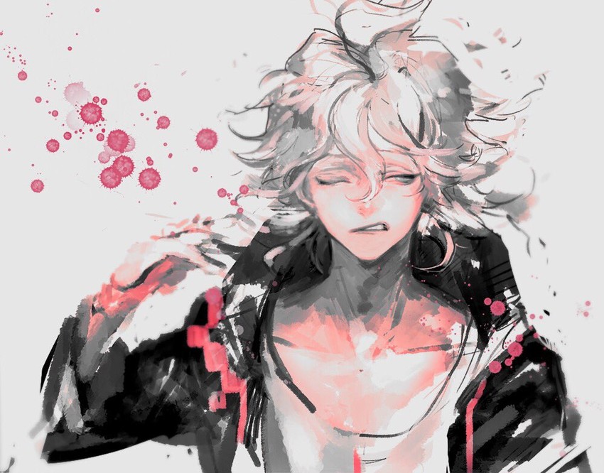 komaeda nagito (danganronpa and 1 more) drawn by minato.666