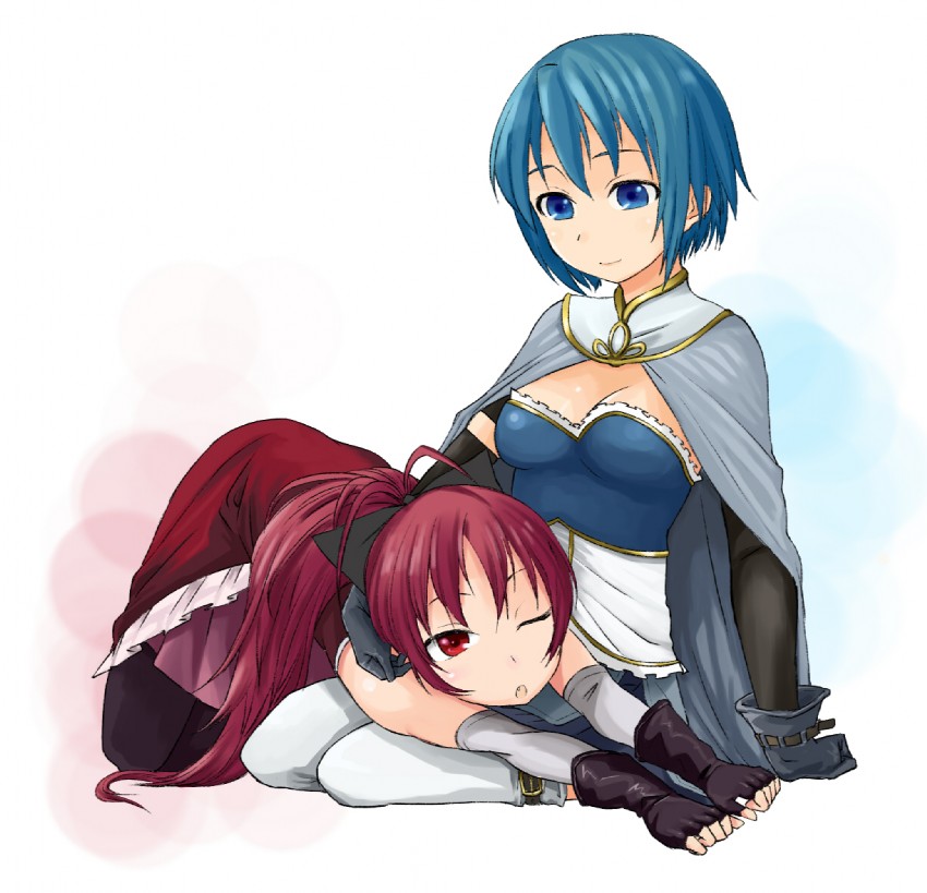 miki sayaka and sakura kyoko (mahou shoujo madoka magica) drawn by dokuwo