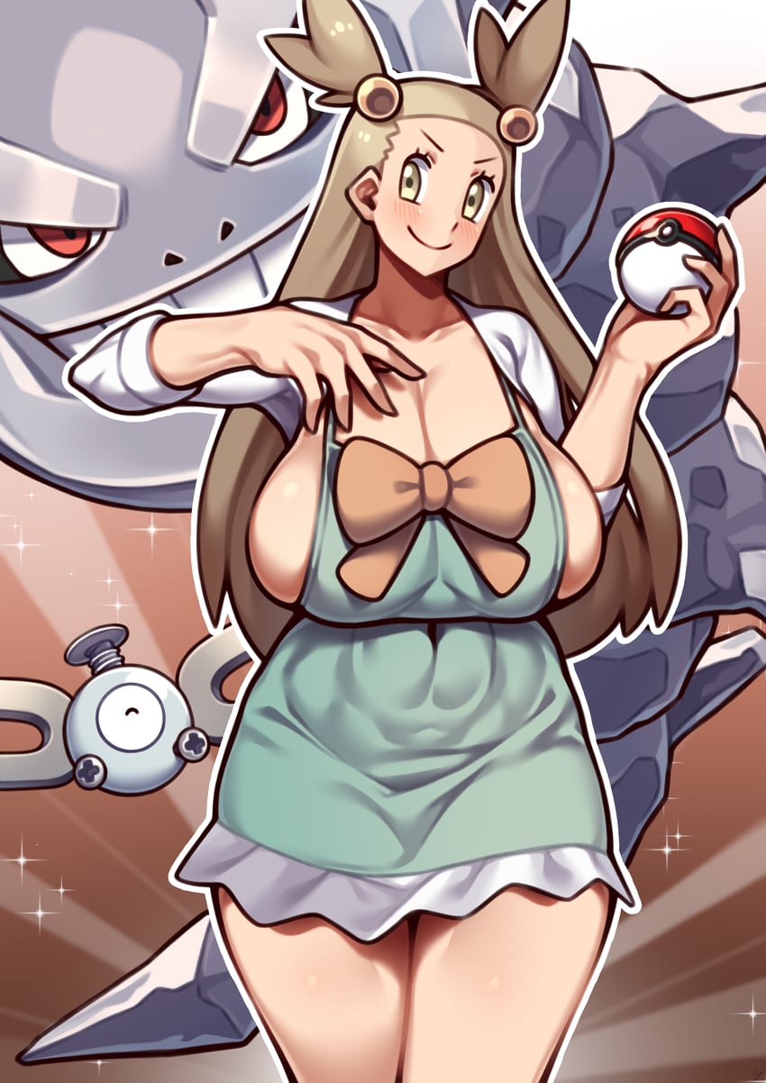 magnemite, jasmine, and steelix (pokemon and 1 more) drawn by nikuatsu_magician_shinbo