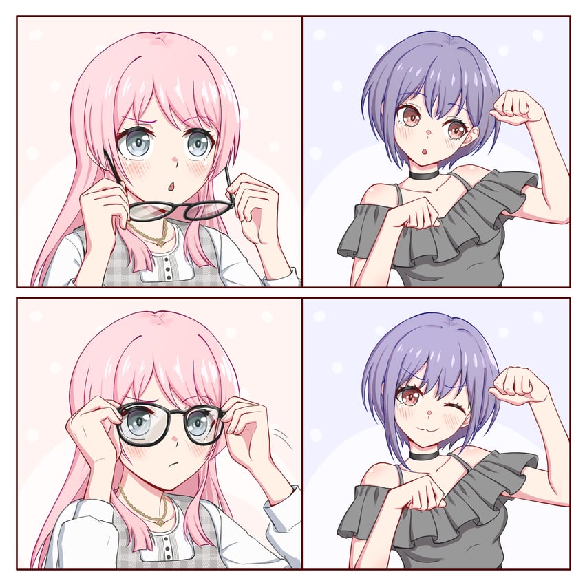 chihaya anon, takamatsu tomori, and yuutenji nyamu (bang dream! and 1 more) drawn by anglediana
