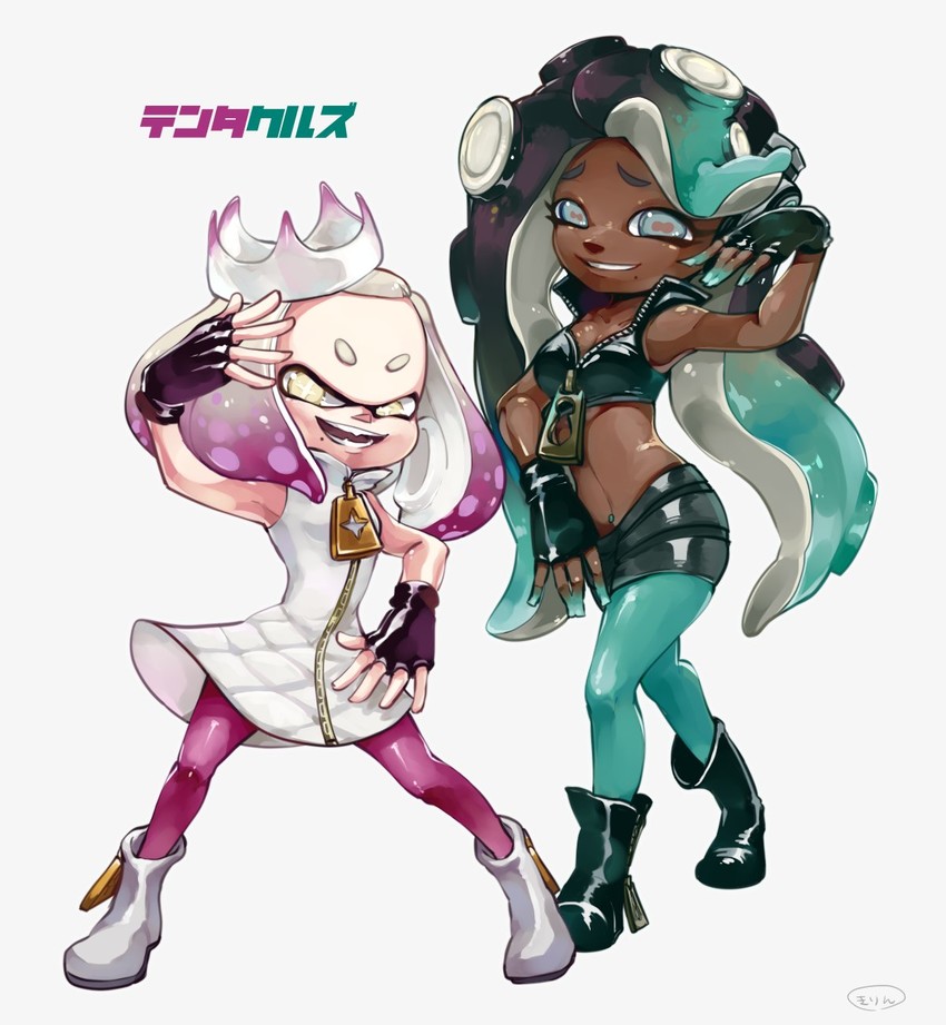 marina and pearl (splatoon and 1 more) drawn by kirin62