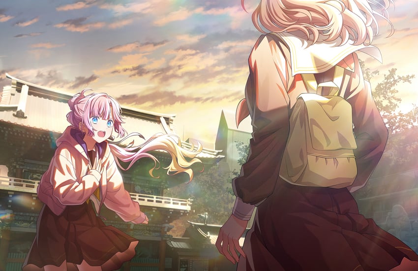 hinoshita kaho and anyoji hime (love live! and 1 more)