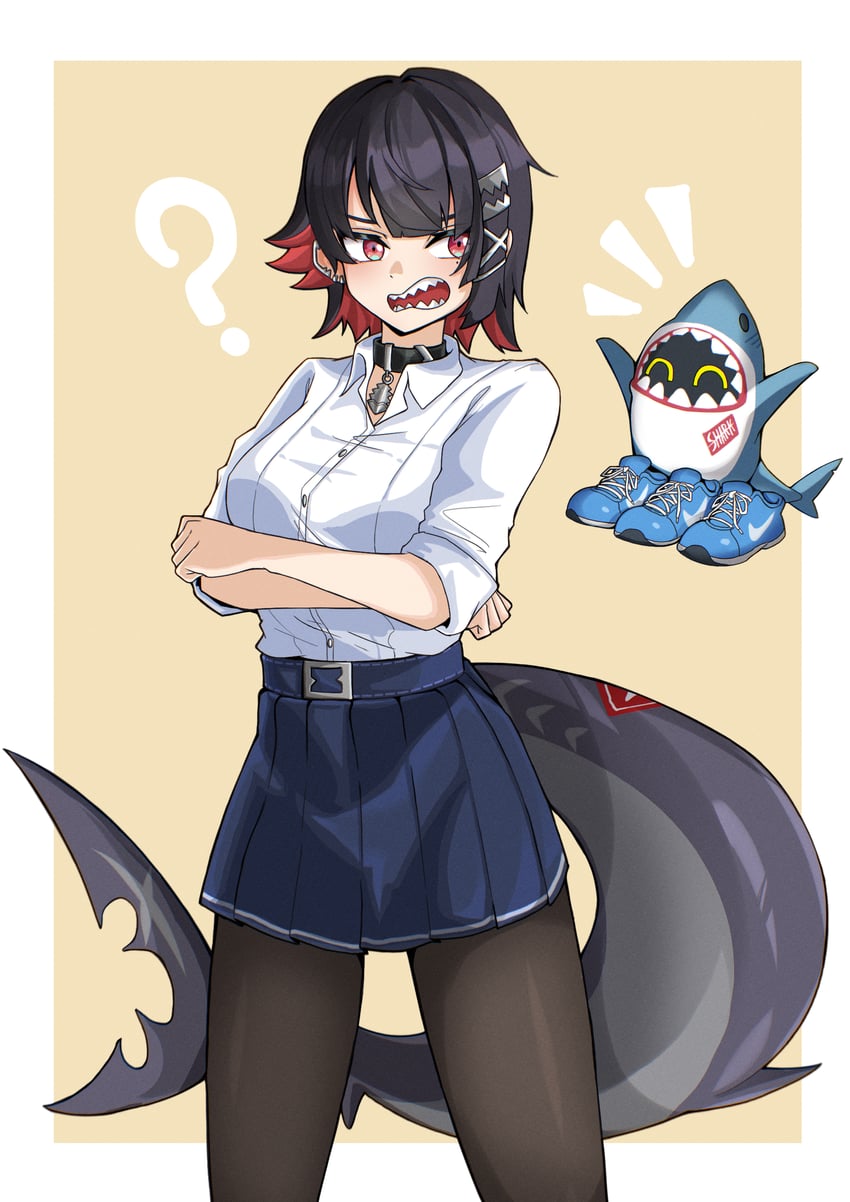 ellen joe, sharkboo, and tralalero tralala (zenless zone zero) drawn by akira_ruyu