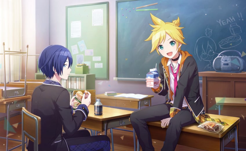 kagamine len, kaito, leo/need kaito, and leo/need len (vocaloid and 1 more) drawn by colorful_palette