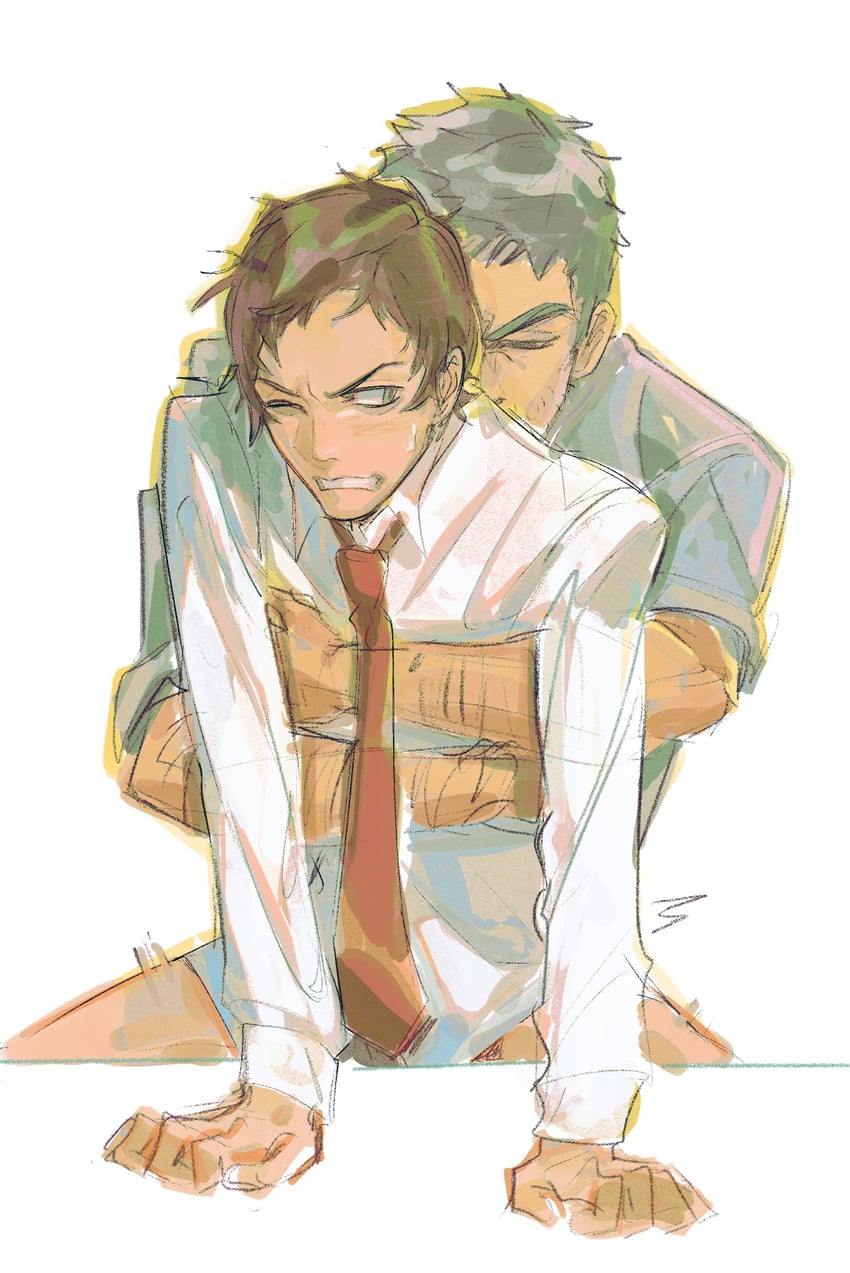 adachi tooru and doujima ryoutarou (persona and 2 more) drawn by sam_(kyaptainkiddo)