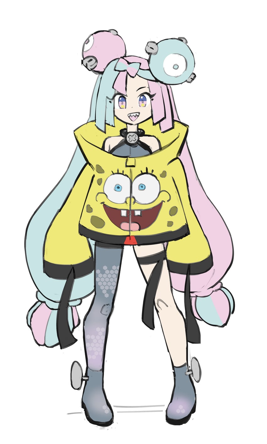 iono and spongebob squarepants (pokemon and 2 more) drawn by formerly