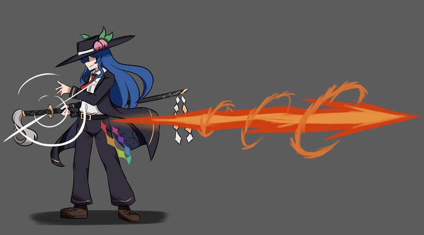 hinanawi tenshi and johnny (touhou and 1 more) drawn by avian_zebra