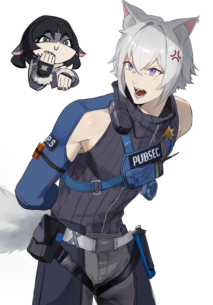 jane doe and seth lowell (zenless zone zero) drawn by cha_no and cha_no_(chano)