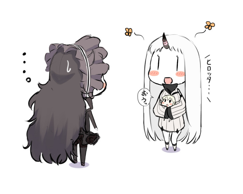 shimakaze, seaport princess, and isolated island oni (kantai collection) drawn by kurono_nekomaru