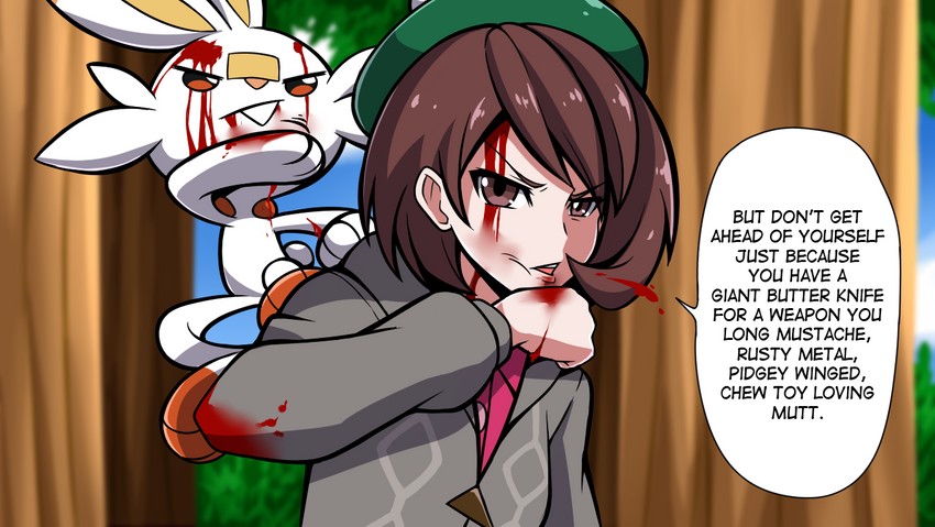 gloria and scorbunny (pokemon and 1 more) drawn by mgx0