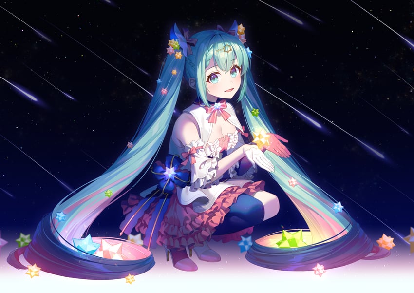 hatsune miku (vocaloid and 1 more) drawn by jenevan