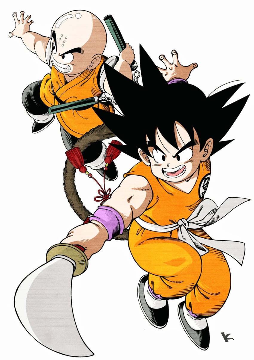 son goku and kuririn (dragon ball) drawn by kakeru_(dbskakeru)