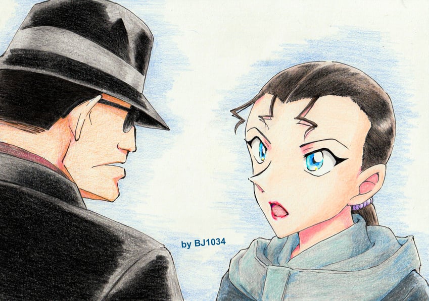 mizunashi rena and vodka (meitantei conan and 1 more) drawn by bj1034_(tosashi)