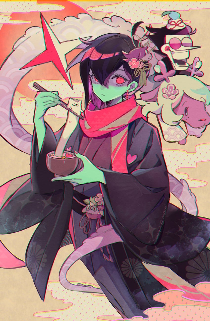 kris, noelle holiday, ralsei, annoying dog, and spamton g. spamton (deltarune) drawn by noppo_(nopon)