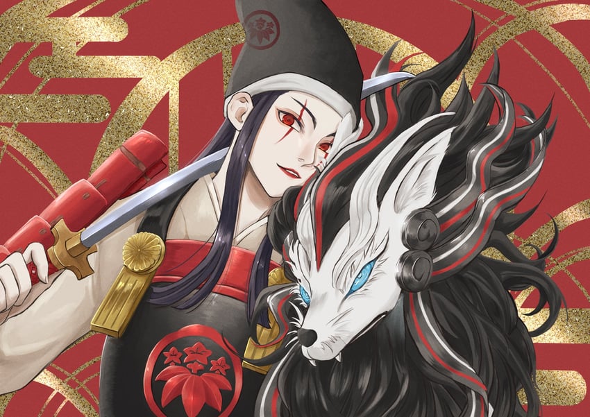 yoshitsune and hayataro (shin megami tensei and 2 more) drawn by yoru_emk