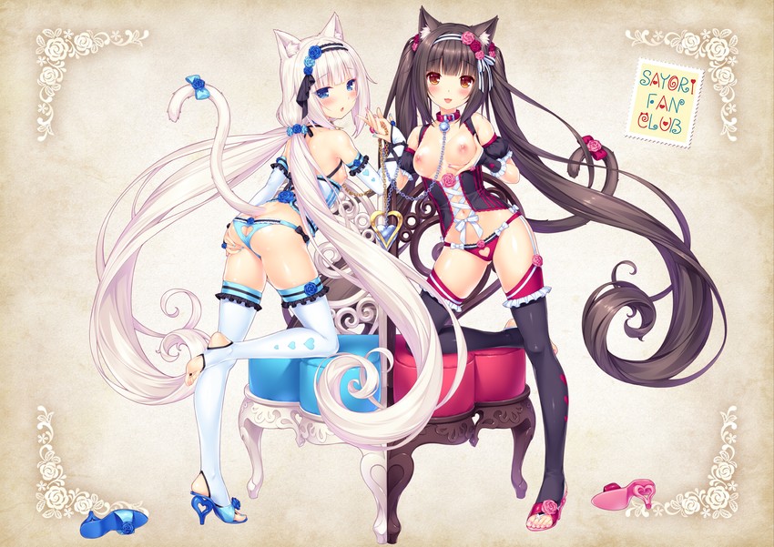 chocola and vanilla (nekopara) drawn by sayori_(neko_works)