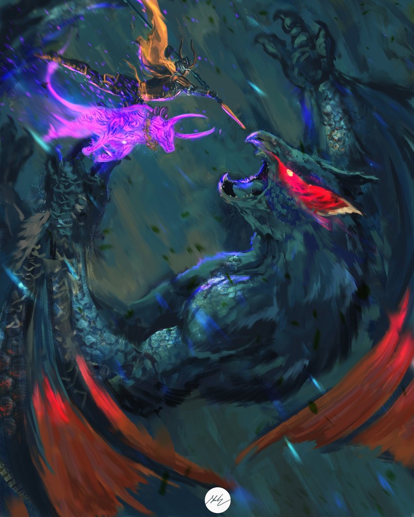 nargacuga (monster hunter and 2 more) drawn by shimhaq