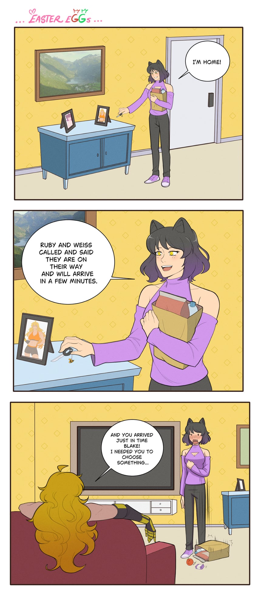 yang xiao long and blake belladonna (rwby) drawn by yellow_nicky