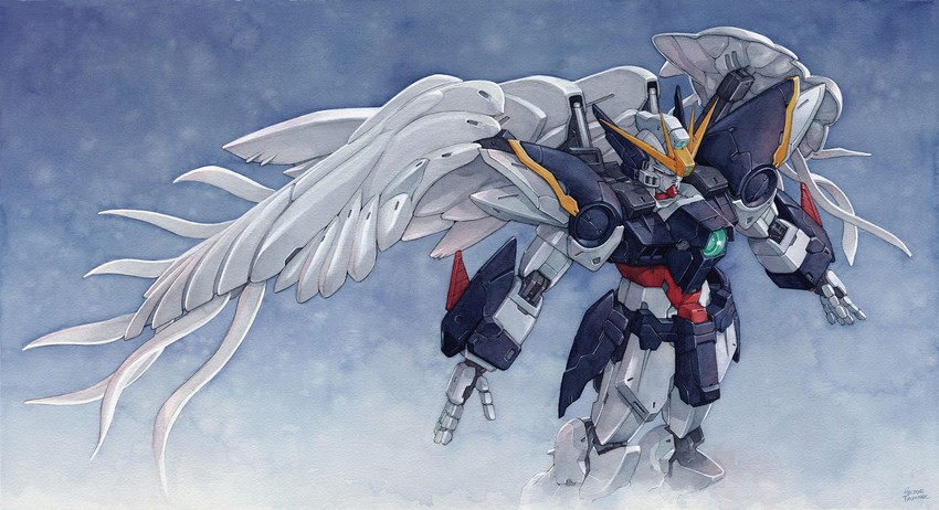 wing gundam zero custom (gundam and 2 more) drawn by hector_trunnec