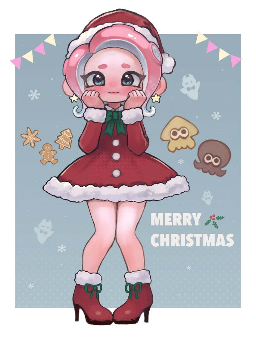 octoling player character and octoling girl (splatoon and 1 more) drawn by oekakirisuke