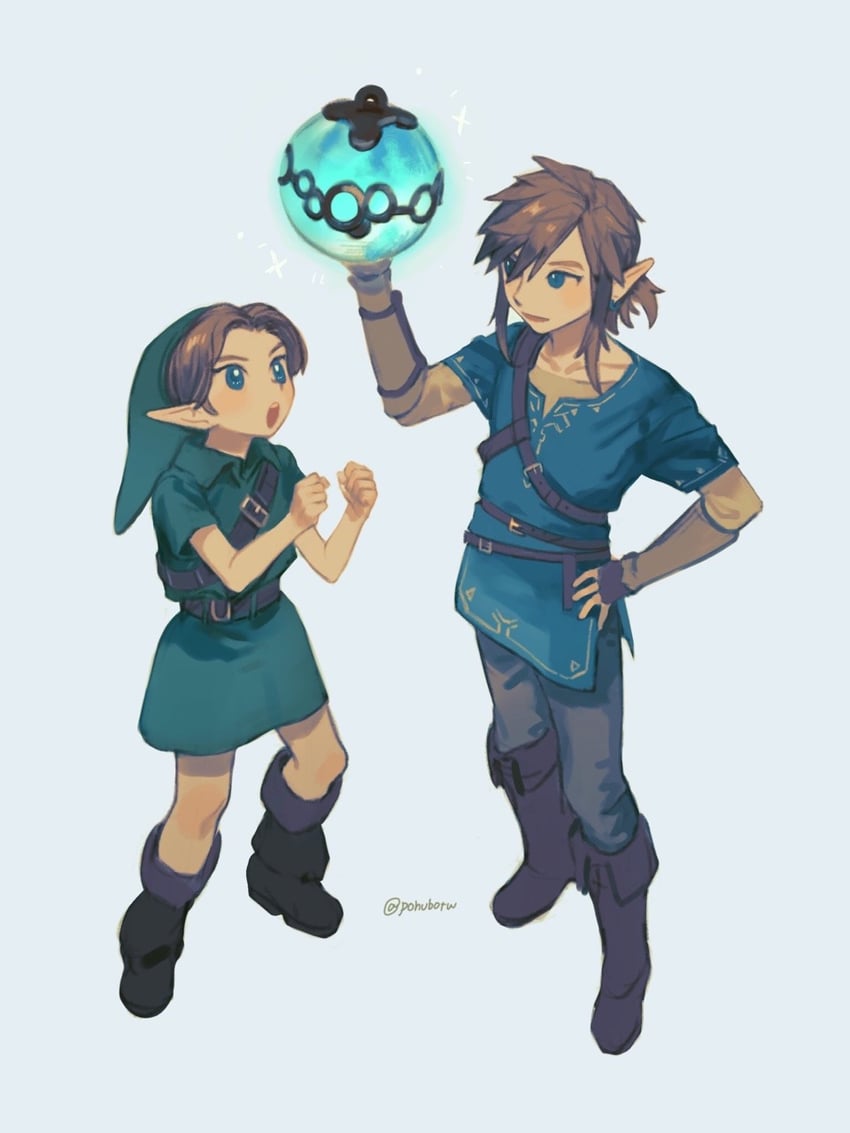 link and young link (the legend of zelda and 3 more) drawn by pofu31