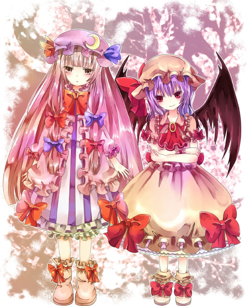 remilia scarlet and patchouli knowledge (touhou) drawn by jaku_sono