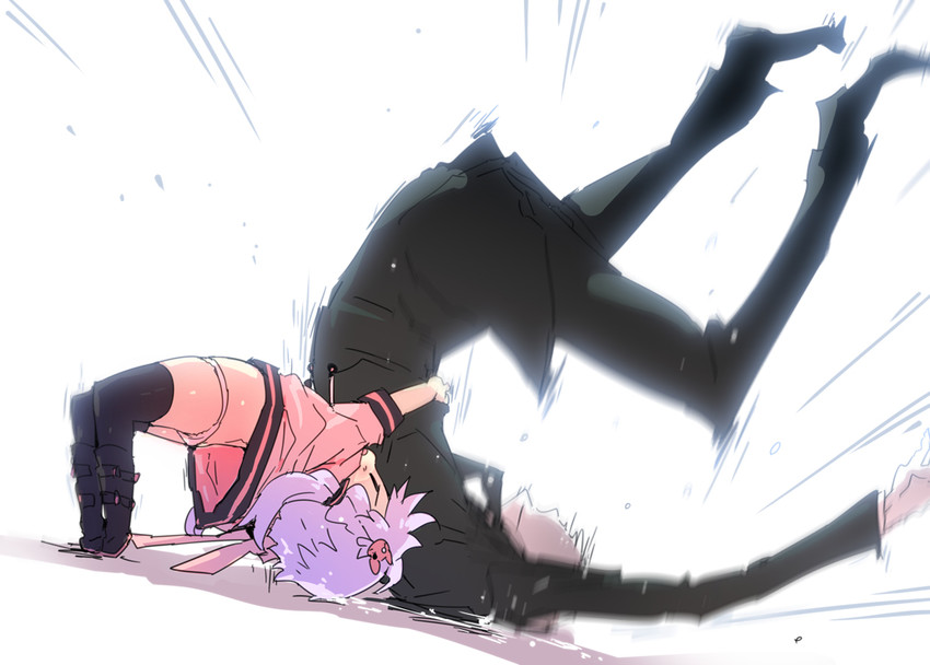 yuzuki yukari and slender man (vocaloid and 2 more) drawn by petenshi_(dr._vermilion)