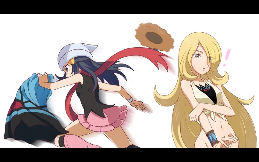 dawn and cynthia (pokemon and 2 more) drawn by asatsuki_(fgfff)