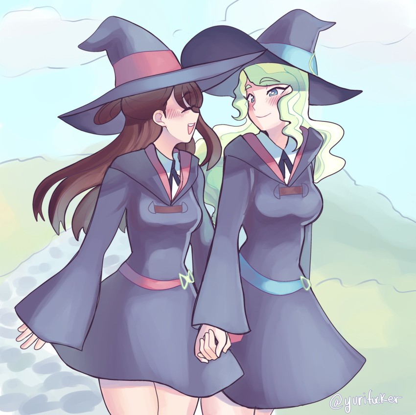 kagari atsuko and diana cavendish (little witch academia) drawn by henemimi