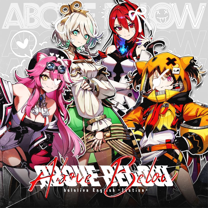 raora panthera, gigi murin, cecilia immergreen, and elizabeth rose bloodflame (hololive and 1 more) drawn by kuroi_susumu