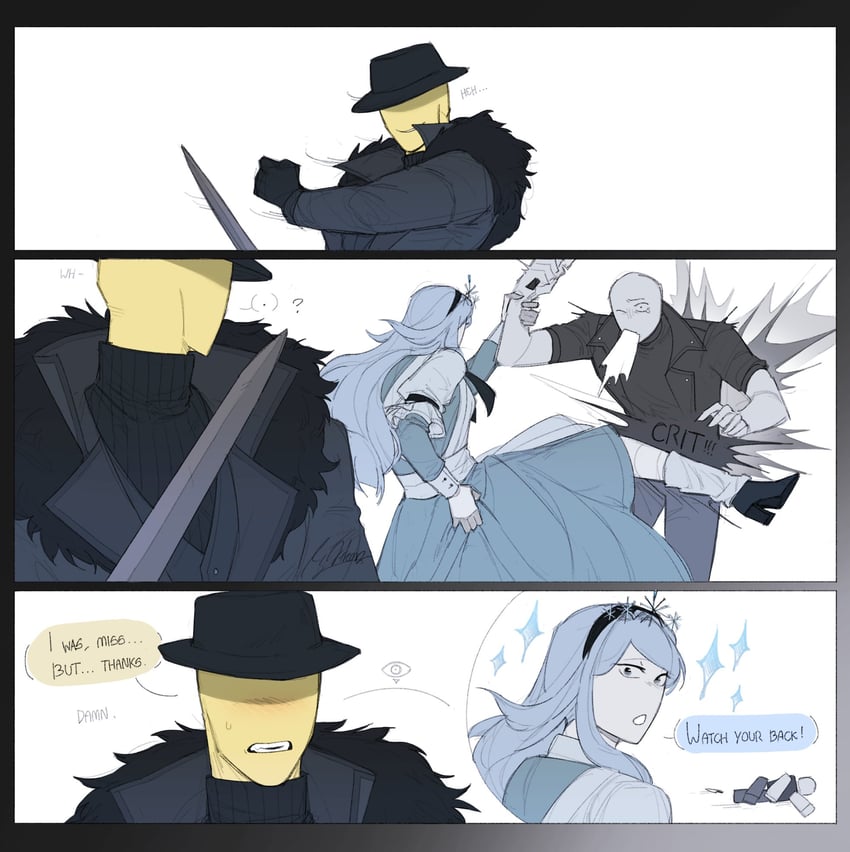 eunoia and mafioso (roblox and 1 more) drawn by v1kov