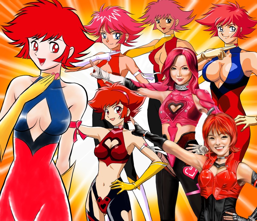 cutie honey, satou eriko, and hara mikie (cutie honey and 2 more) drawn by yusao