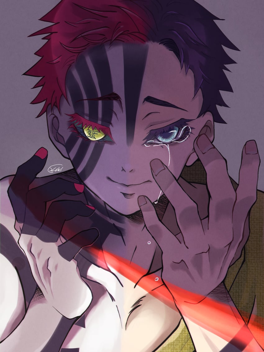 akaza and hakuji (kimetsu no yaiba) drawn by araki_(nora_ark2)