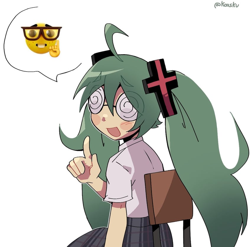 hatsune miku (vocaloid and 1 more) drawn by koasku