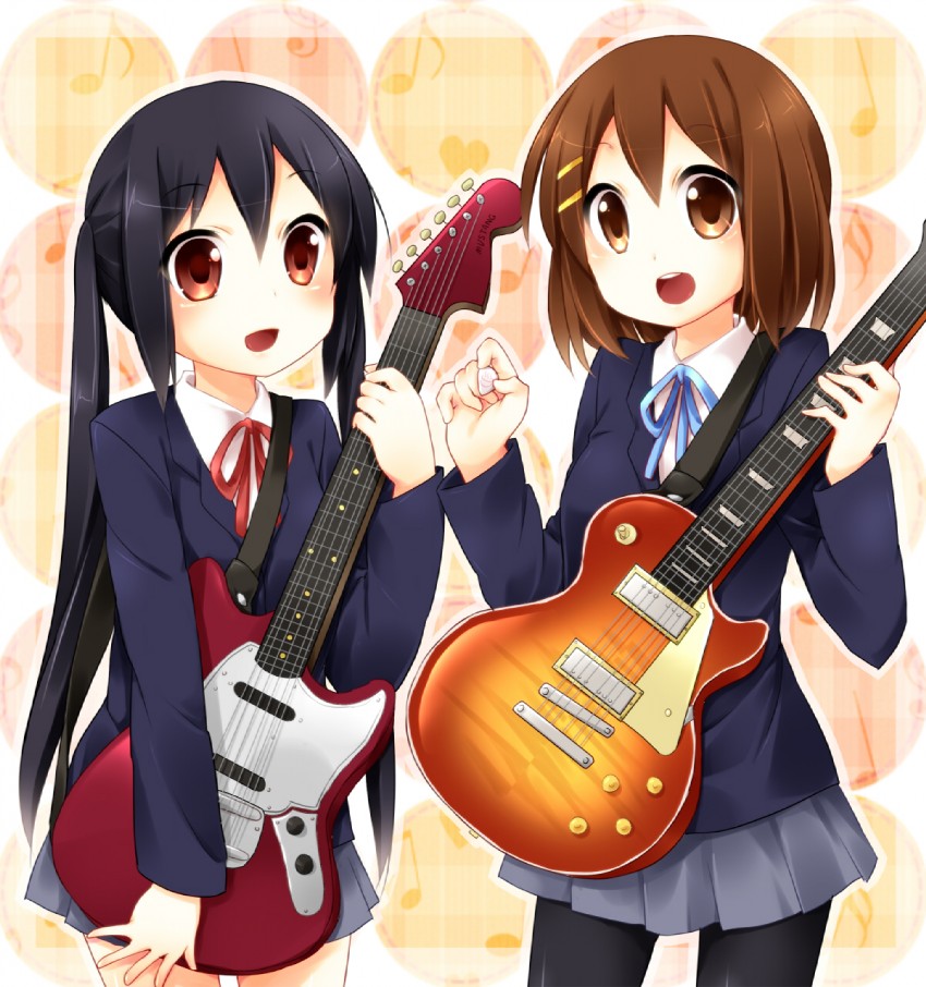 nakano azusa and hirasawa yui (k-on!) drawn by hazuki_(sutasuta)