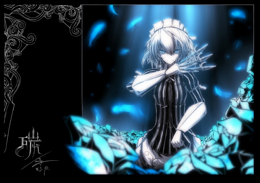 izayoi sakuya (touhou and 2 more) drawn by tan_(carbon)