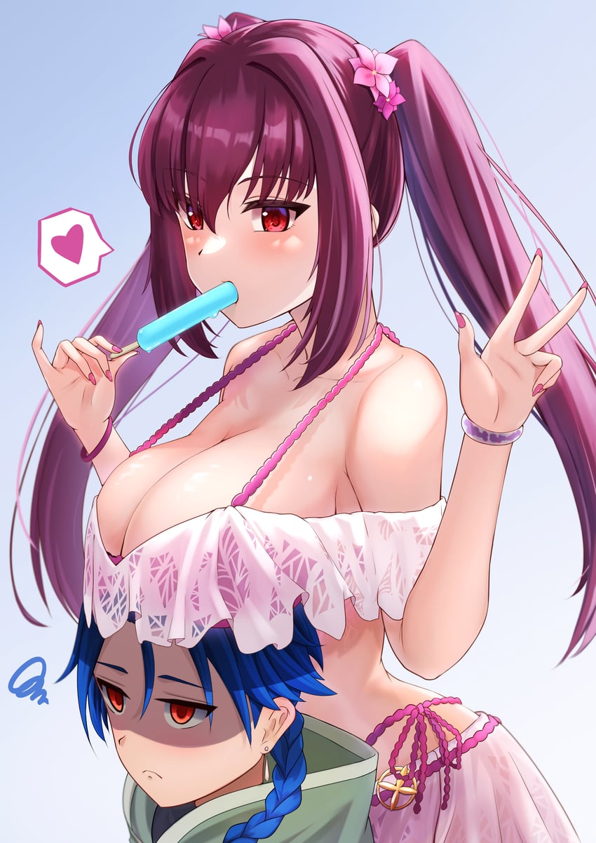 scathach, cu chulainn, scathach skadi, and setanta (fate and 1 more) drawn by arugou