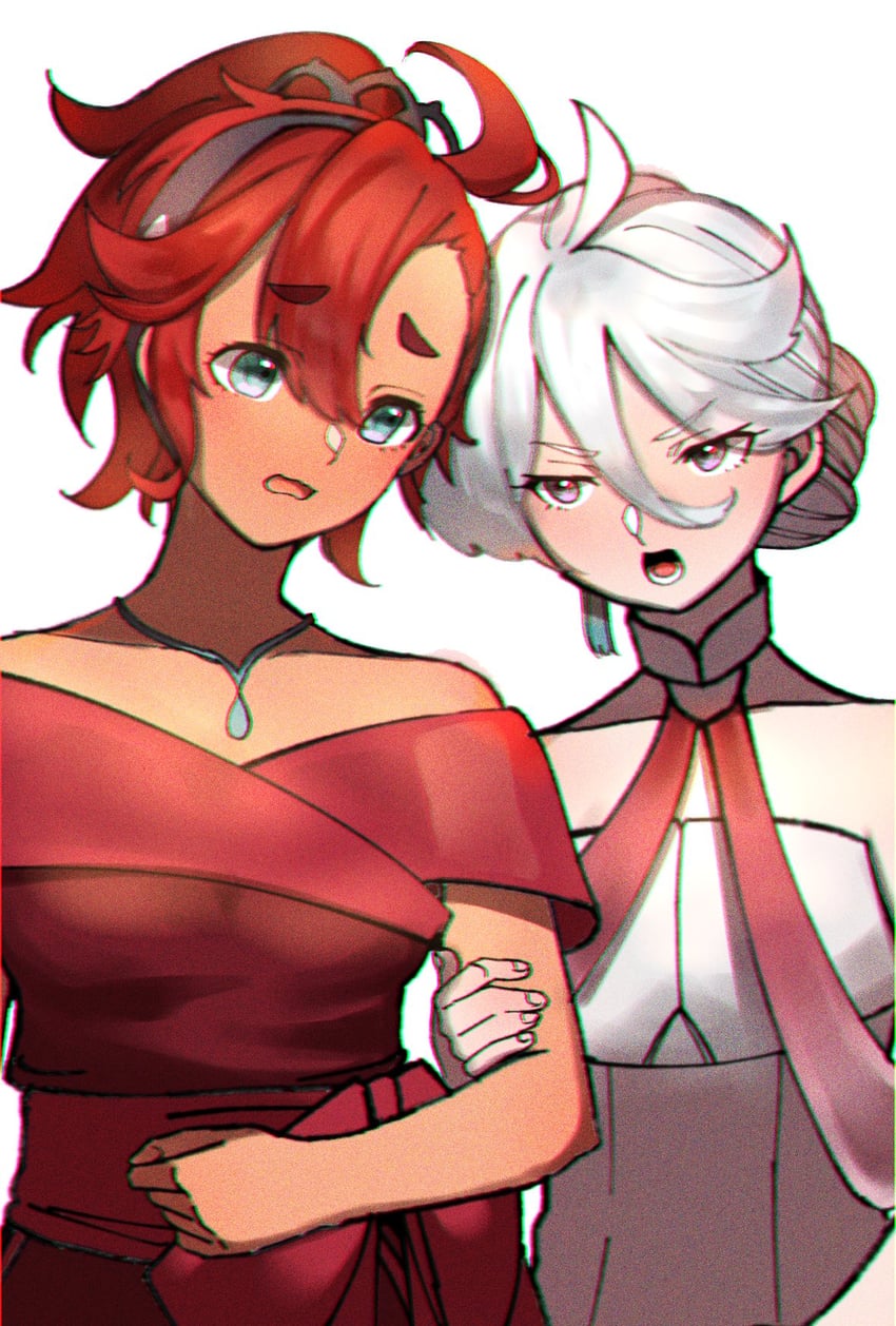 suletta mercury and miorine rembran (gundam and 1 more) drawn by sakurada_akira