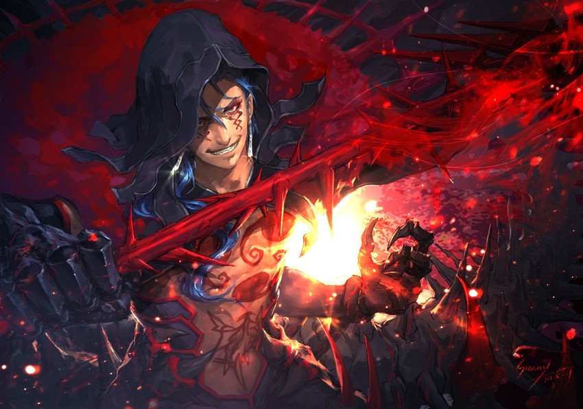 cu chulainn and cu chulainn alter (fate and 1 more) drawn by sunny_(mnbvjkuy)