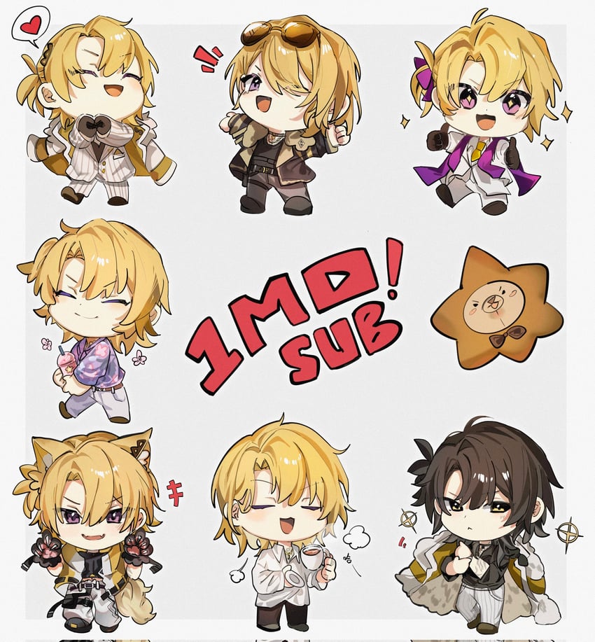 luca kaneshiro, augustus, and kanekuro (nijisanji and 1 more) drawn by jieli