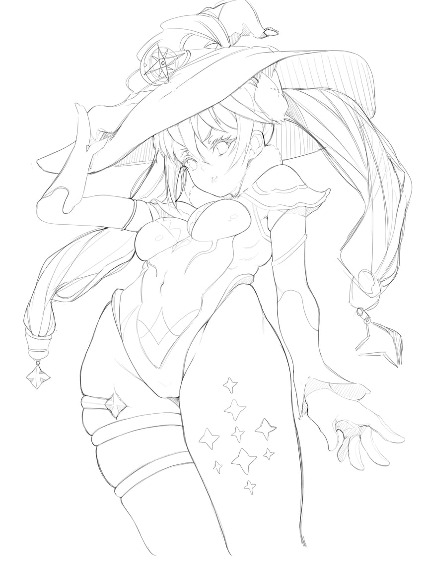 mona (genshin impact) drawn by brashear_lushert