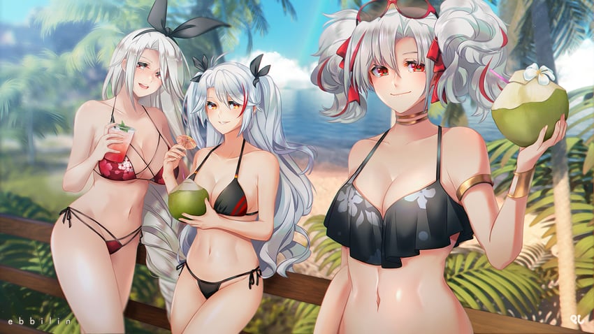 prinz eugen, prinz heinrich, and prinz adalbert (azur lane) drawn by ebbilin