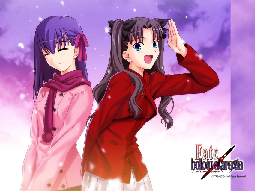 tohsaka rin and matou sakura (fate and 2 more) drawn by takeuchi_takashi