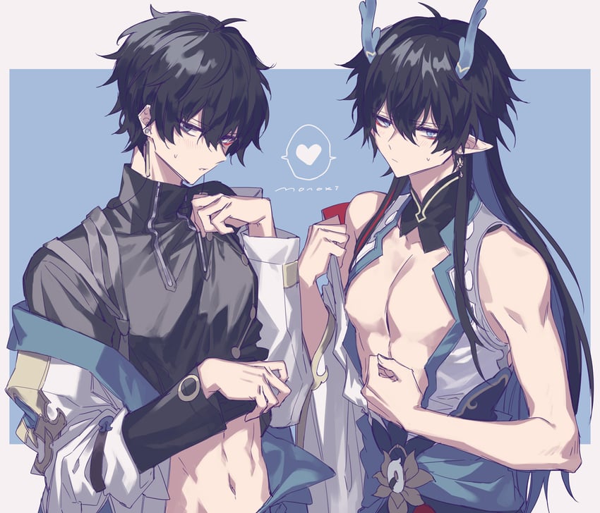 dan heng (honkai and 1 more) drawn by mogi_(green_tea_planet)