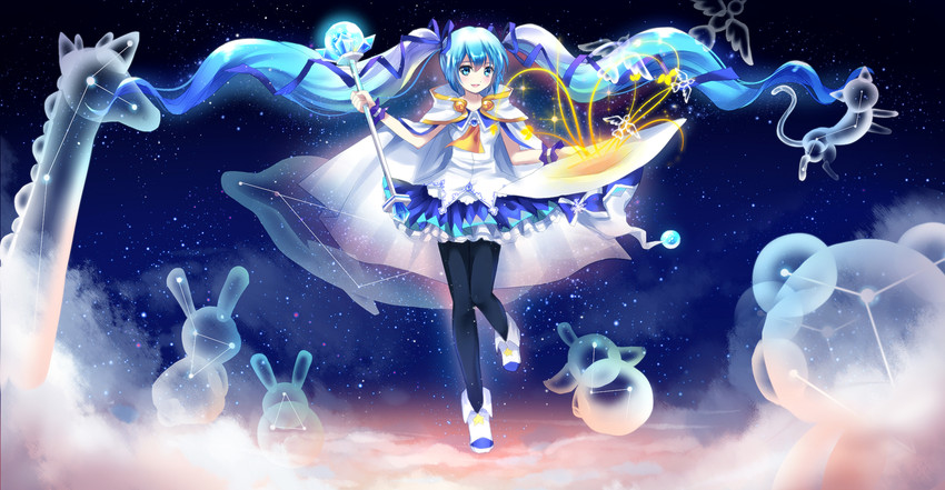 hatsune miku and yuki miku (vocaloid) drawn by althea_(sakiya0000)