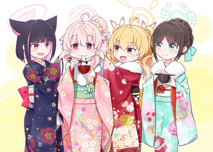 kazusa, natsu, yoshimi, and airi (blue archive) drawn by harada_(sansei_rain)